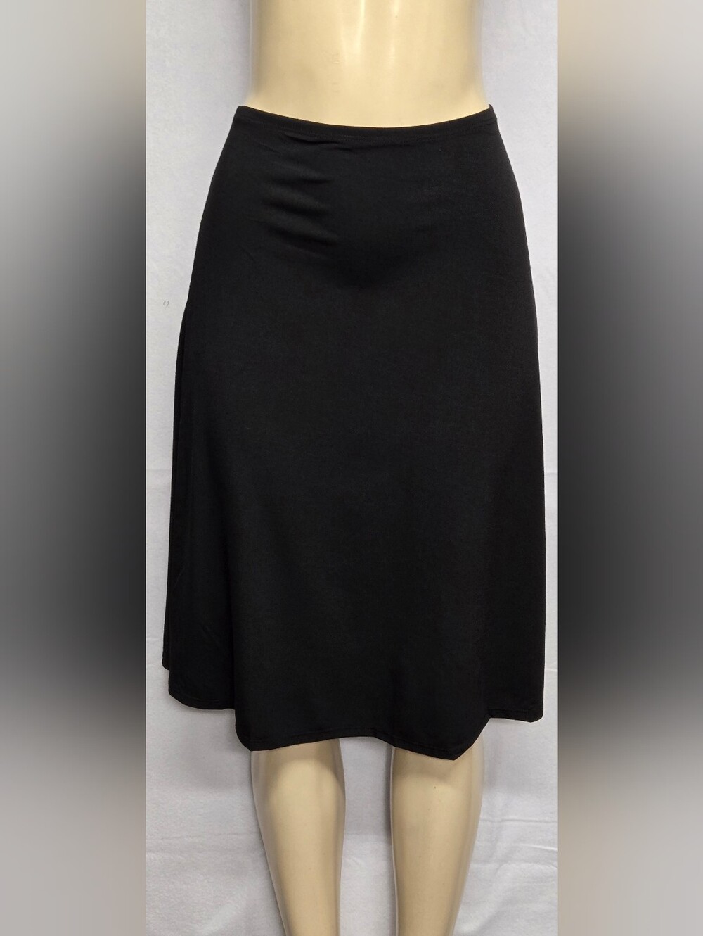Kristin Nicole L Black Skirt Slinky Stretch Knit A Line Elastic Waist